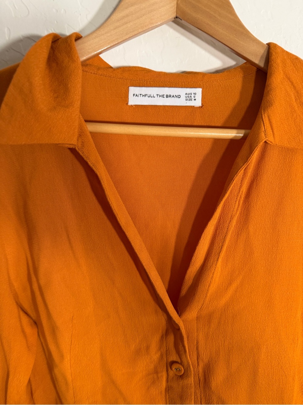 Faithfull The Brand Serrador Shirt in Orange / Marigold - US 6 / Medium - Picture 2 of 3